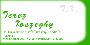 terez koszeghy business card